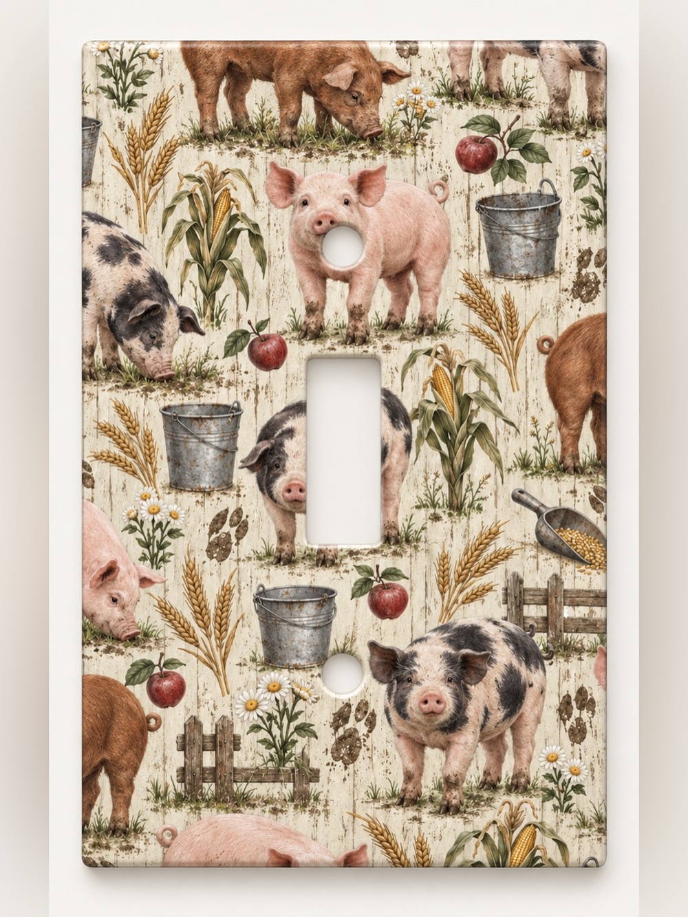 Rustic Pig Farmhouse Light Switch Cover Country Farm Kitchen Wall Plate